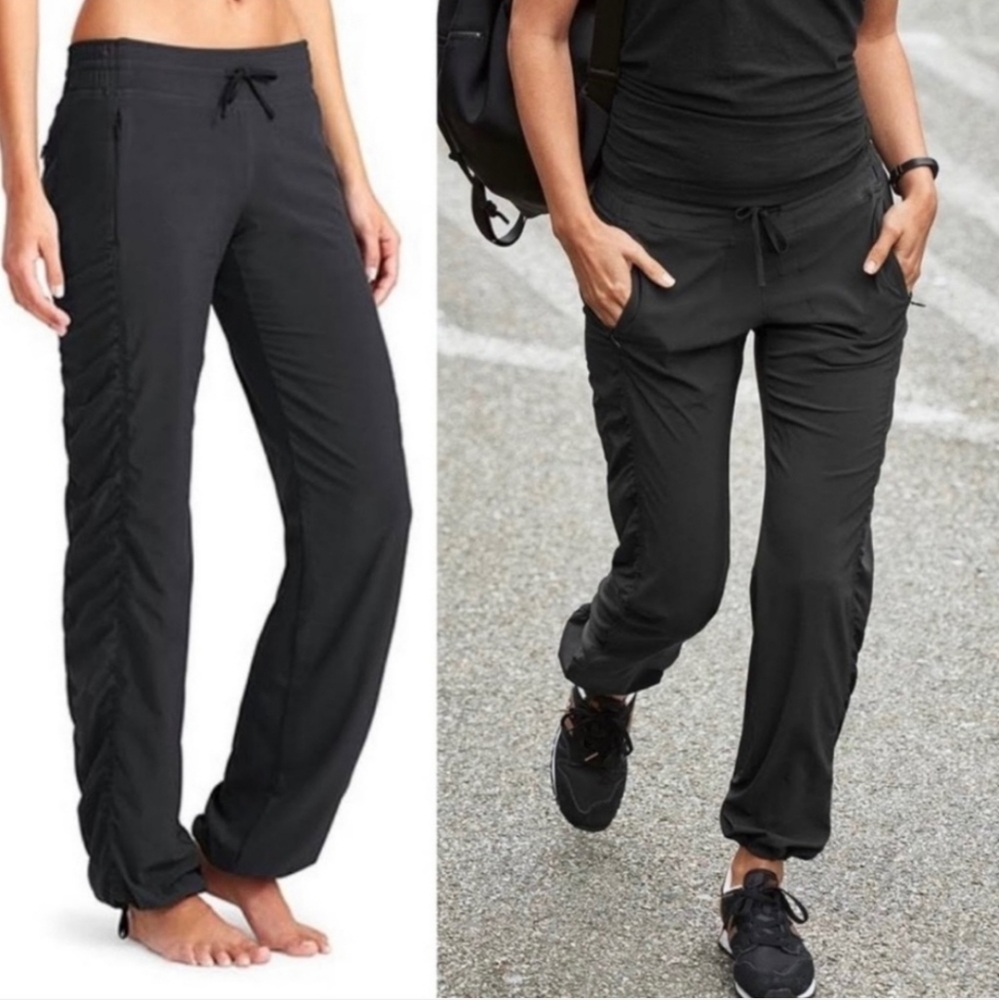 Athleta La Viva Lined Jogger Pants In Black Size 14 Gem